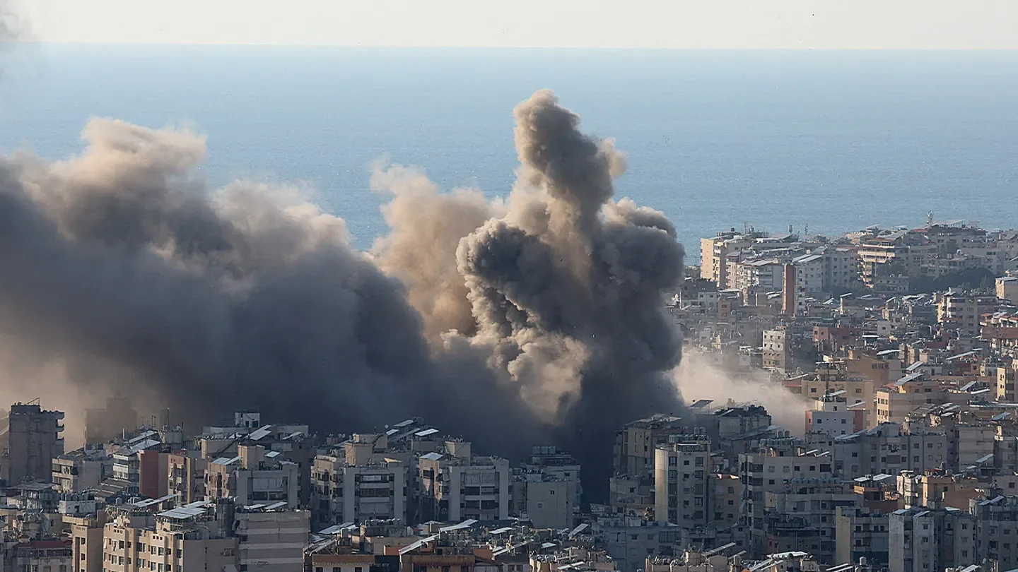 Smoke and dust rise after an Israeli strike on Beirut's southern suburbs, following an escalation between Hezbollah and Israel amid the U.S.-Israeli conflict with Iran, Lebanon. (Mohamed Azakir/Reuters)