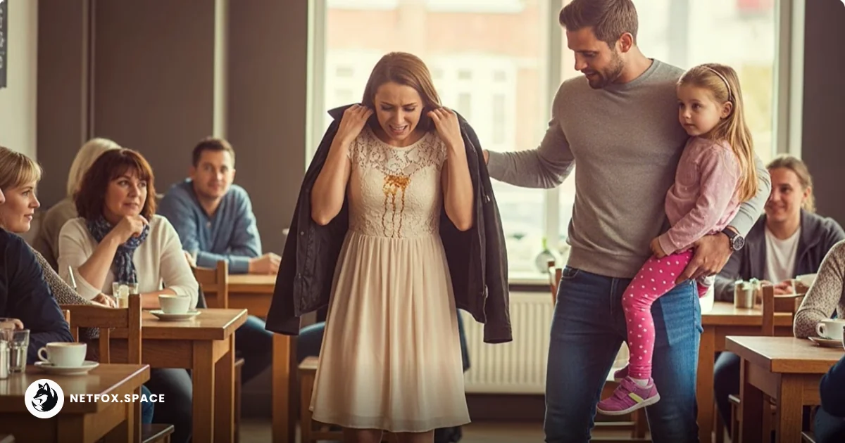 She Spilled Coffee All Over Her Dress — Until the Single Dad Offered His Jacket With a Smile...