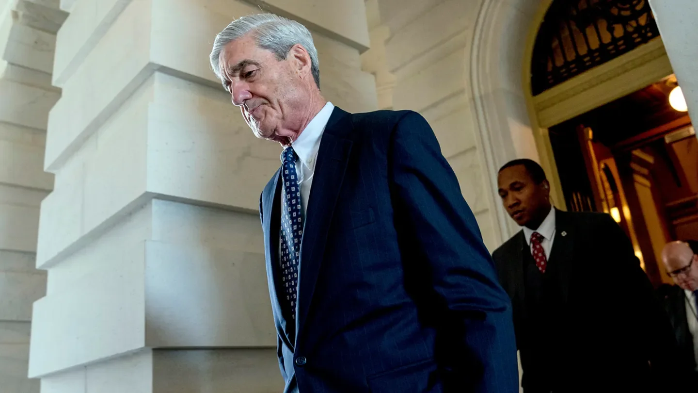 In this June 21, 2017, file photo, former FBI Director Robert Mueller, the special counsel probing Russian interference in the 2016 election, departs Capitol Hill after a closed-door meeting in Washington. (AP)