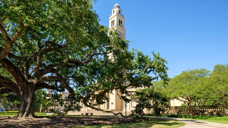 Memorial Tower building towering above Louisiana State University campus - Raul Rodriguez/Getty Images