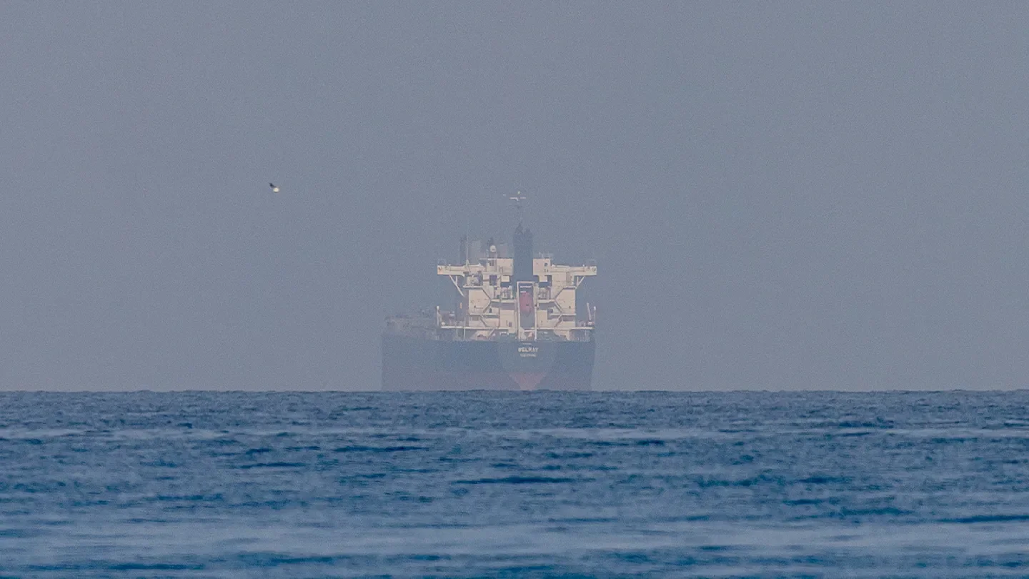 Bulk Carrier, Belray, in the Gulf, near the Strait of Hormuz on March 22, 2026 in northern Ras al Khaimah, United Arab Emirates. (Getty Images/Getty Images)