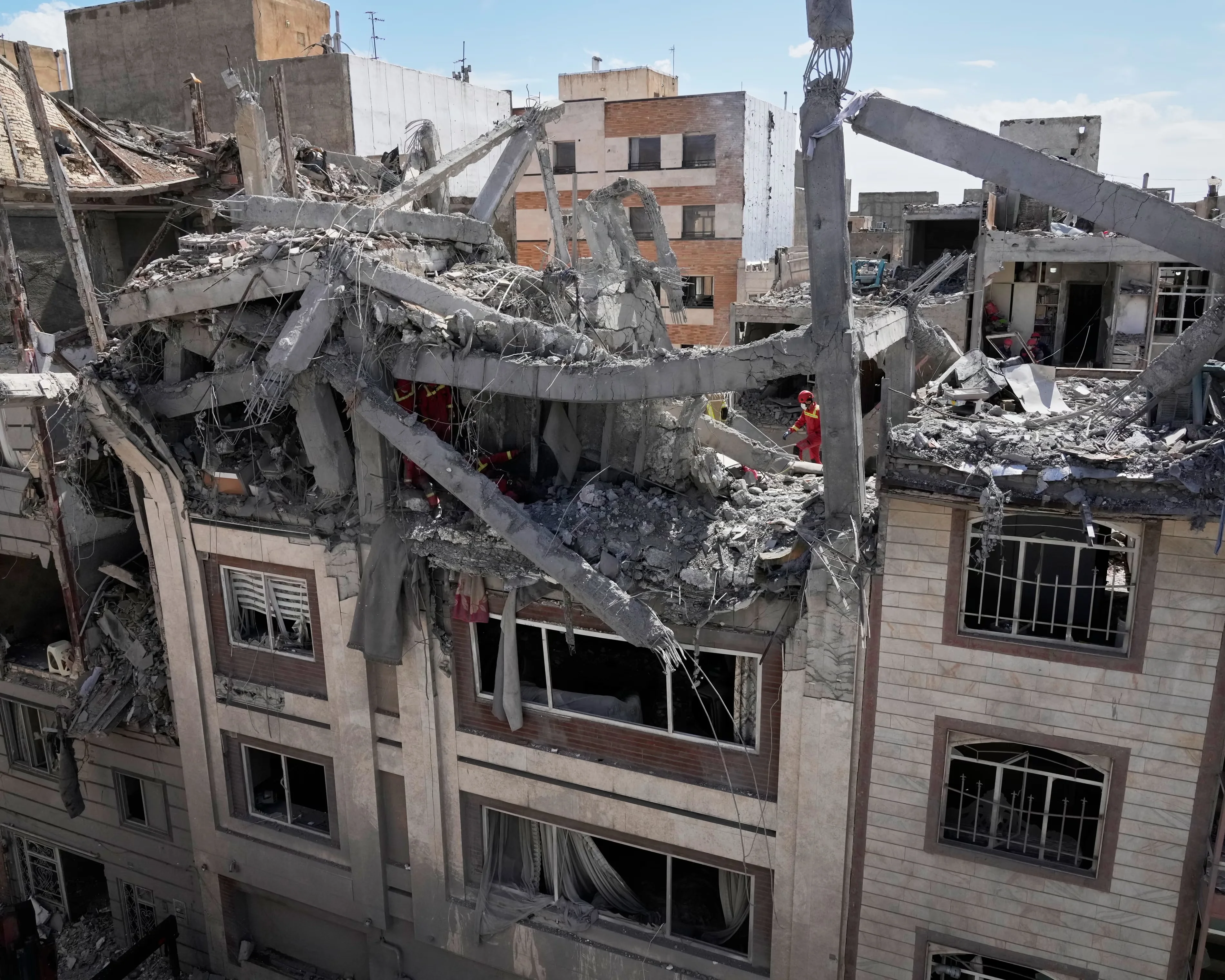 A residential building damaged by a strike in Tehran on Friday Photograph: Vahid Salemi/AP