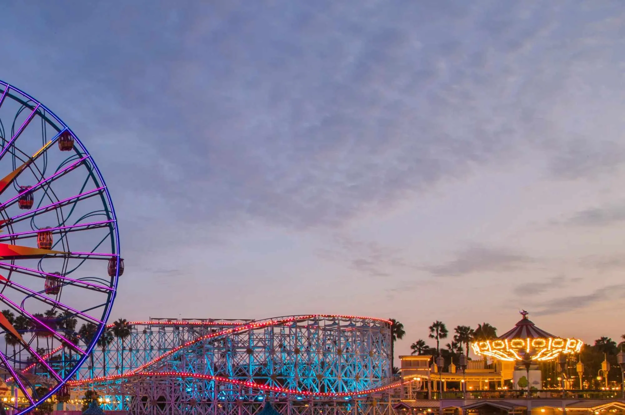 The wonderful worlds of Pixar come to life at Pixar Pier in Disney California Adventure Park. Credit: Joshua Sudock/Disneyland Resort