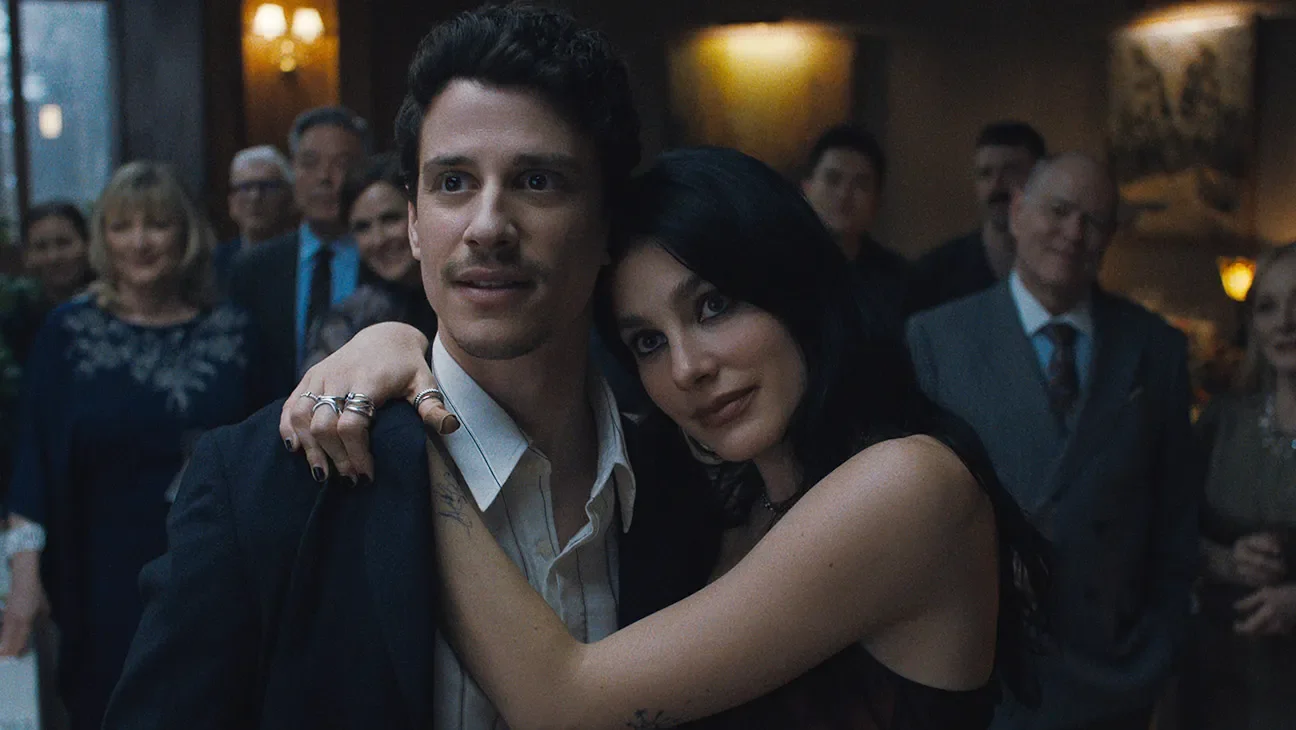 Adam DiMarco as Nicky Cunningham with Camila Morrone as Rachel Harkin in Something Very Bad Is Going to Happen. Courtesy of Netflix