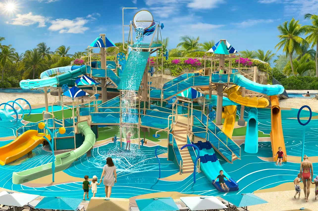 Rendering of the Splash Zone inside the Great Tides Water Park at Great Stirrup Cay (Photo: Norwegian Cruise Line)