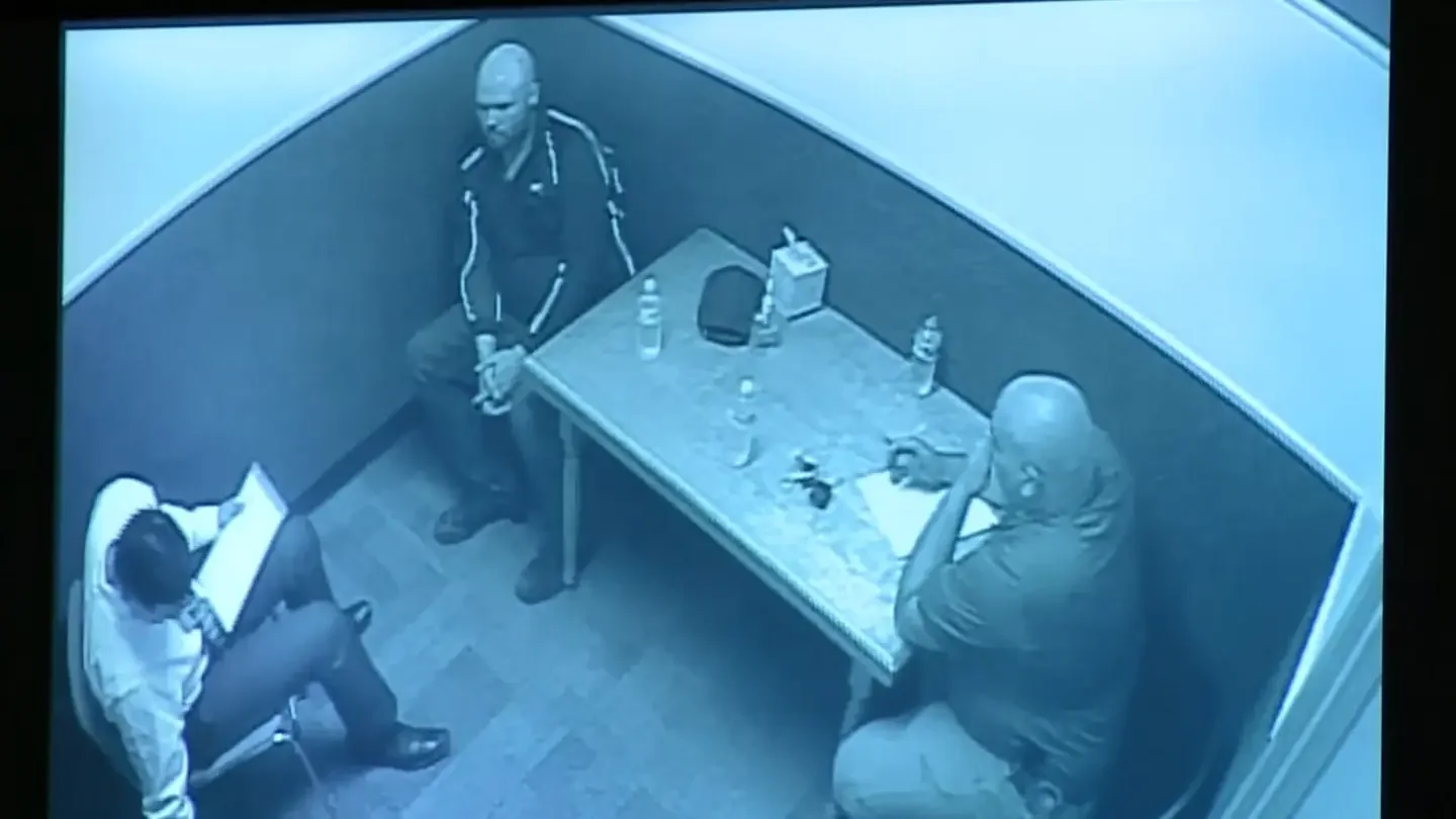 Jurors were shown an interrogation video of Tanner Horner telling investigators that he "just kind of tossed" 7-year-old Athena Strand after kidnapping her. (KDFW-TV)