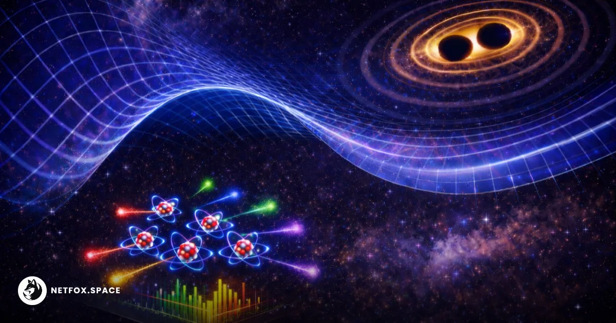 Scientists suggest a new way to detect gravitational waves by observing frequency shifts in photons emitted by atoms, moving beyond classical test-mass sensors.