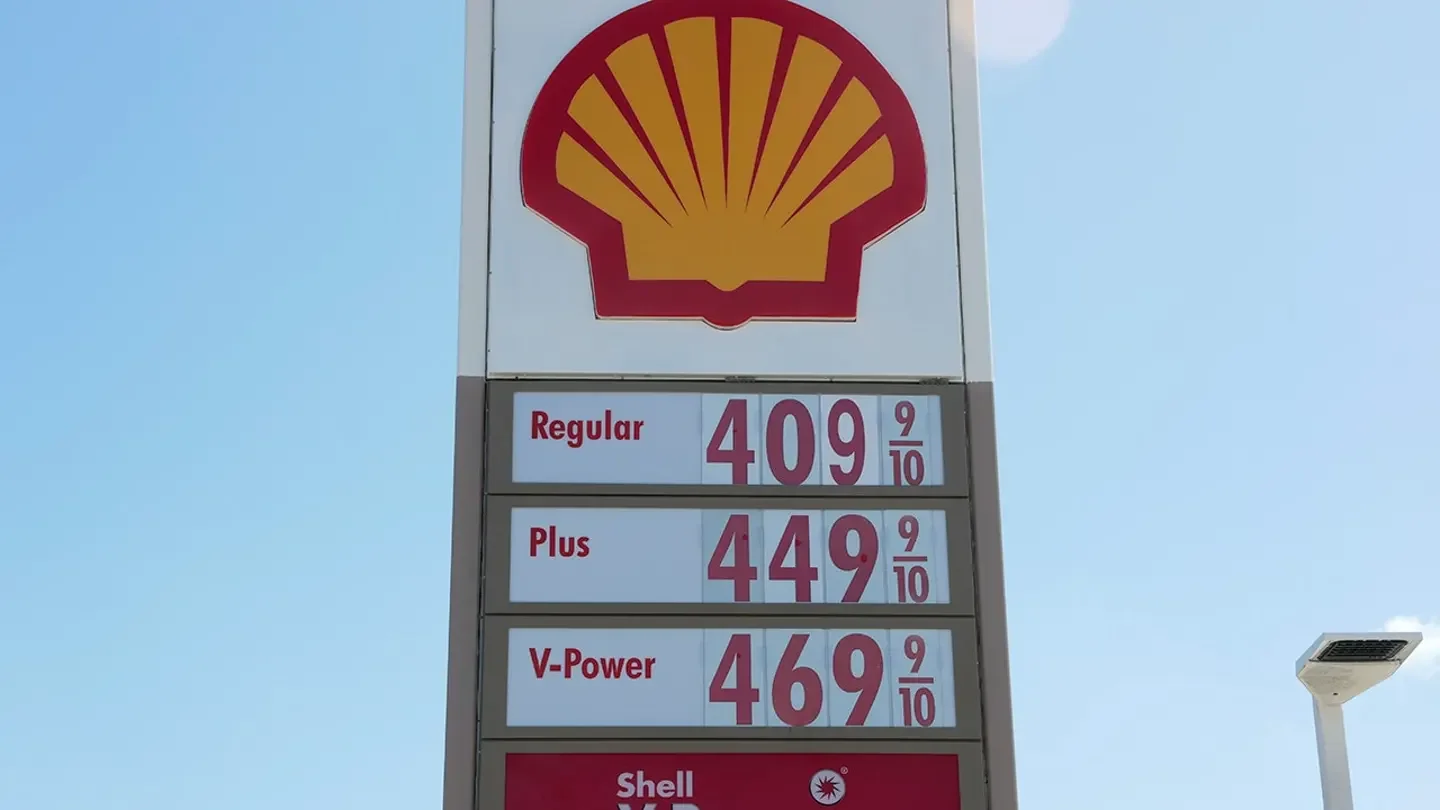 Fuel prices are displayed on a sign at a gas station on April 13, 2026, in Miami, Fla. (Joe Raedle/Getty Images)