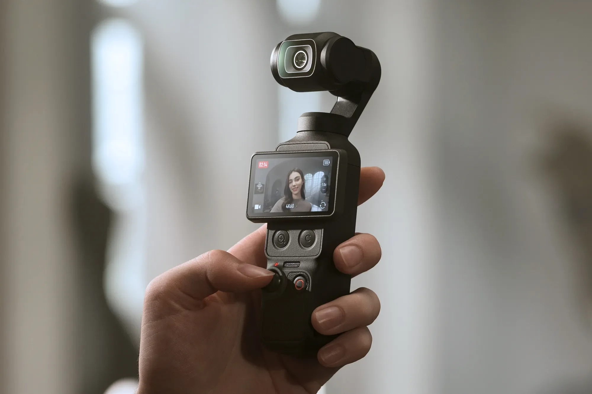 An upgraded joystick offers more functionality including moving and flipping the camera around. Image: DJI