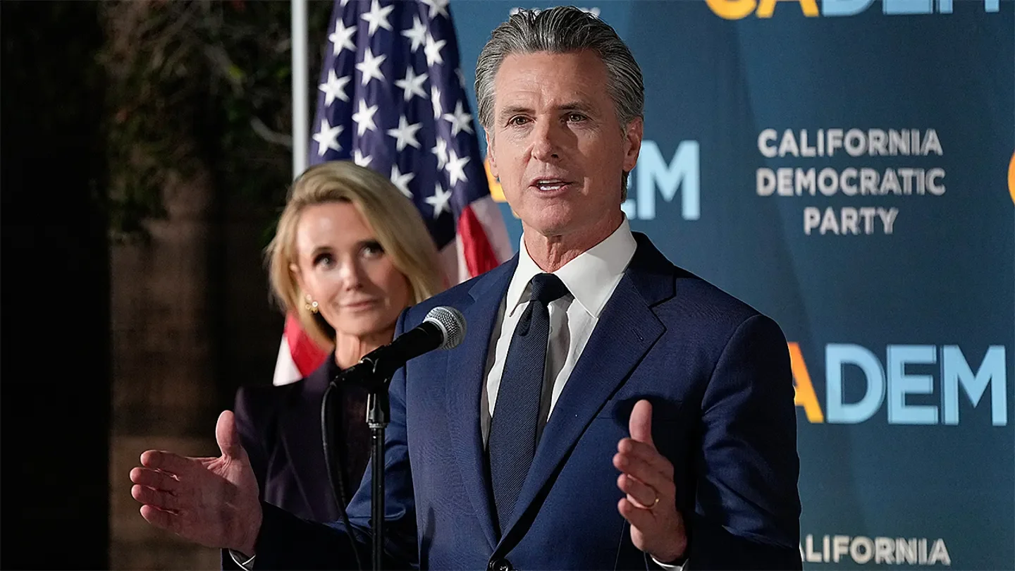 California Gov. Gavin Newsom speaks during an election night press conference at a California Democratic Party office Nov. 4, 2025, in Sacramento, Calif. (Godofredo A. Vásquez/AP Photo)