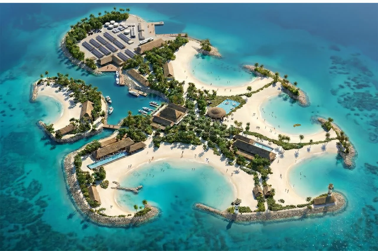 A rendering of Sandy Cay. Credit: MSC Group