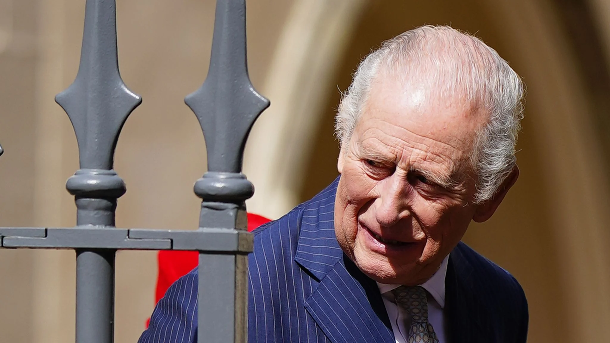King Charles leaving an Easter Service at Windsor Castle this month. Pic: PA