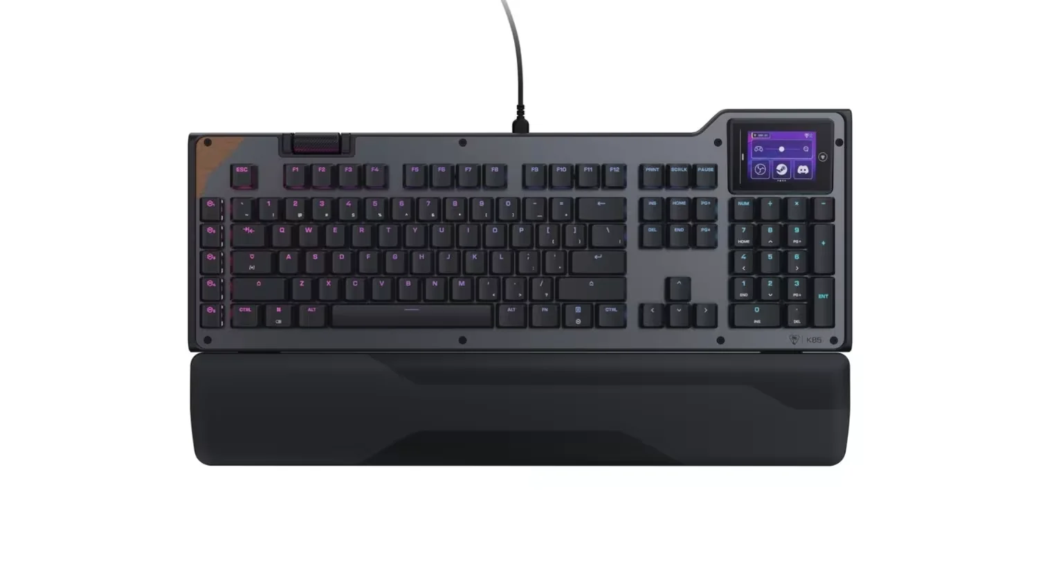 The new Turtle Beach Command Series B5 Full-Size Wired Mechanical Keyboard, image credit: Turtle Beach.   Read more: https://www.tweaktown.com/news/111234/turtle-beach-announces-new-command-series-keyboard-and-mice-lineup-with-integrated-touchscreens/index.html