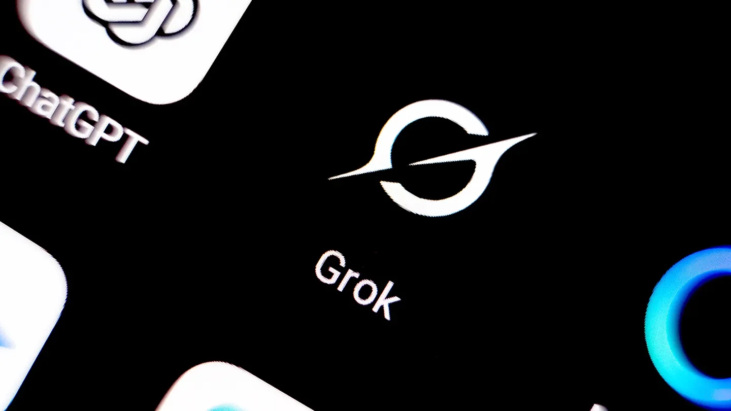The Grok application appears on a smartphone screen in Athens, Greece, on Oct. 2, 2025. (Nikolas Kokovlis/NurPhoto)