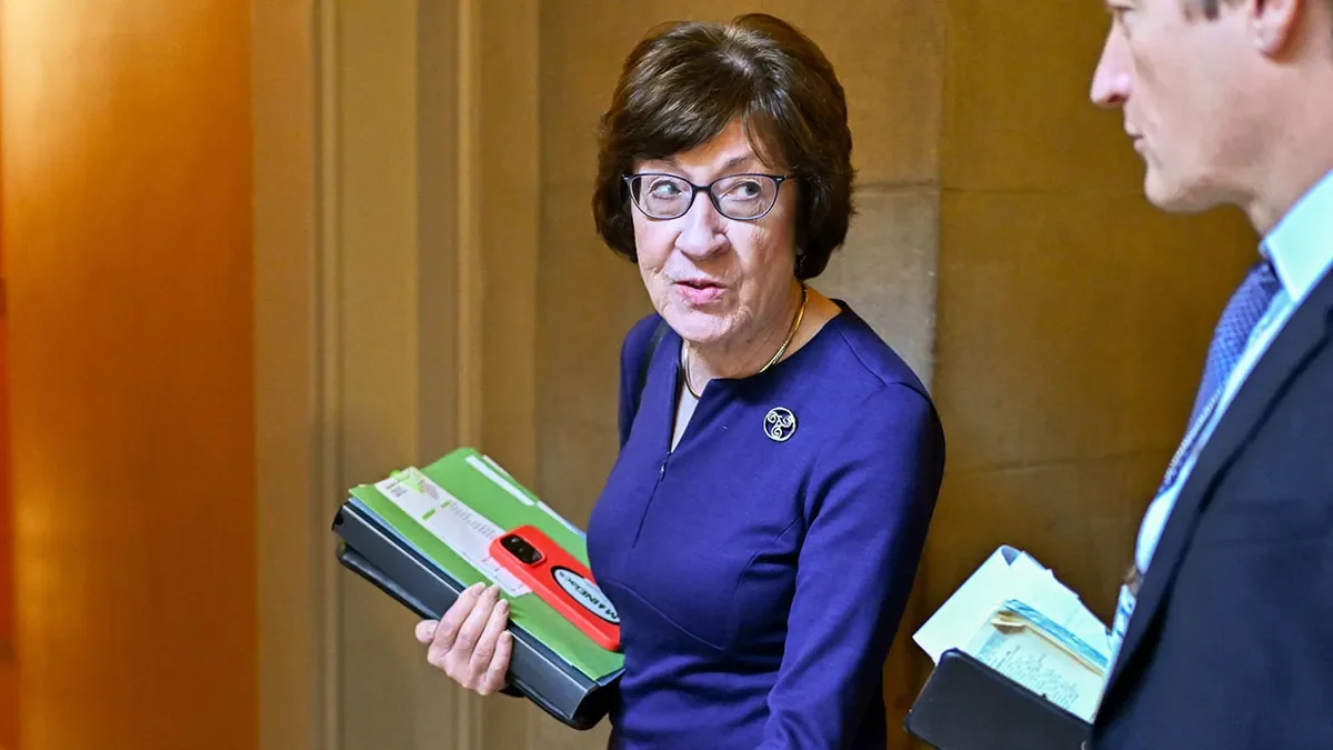 Sen. Susan Collins, R-Maine, seen at the U.S. Capitol in Washington, D.C., on Dec. 3, 2025. (Graeme Sloan/Bloomberg via Getty Images)