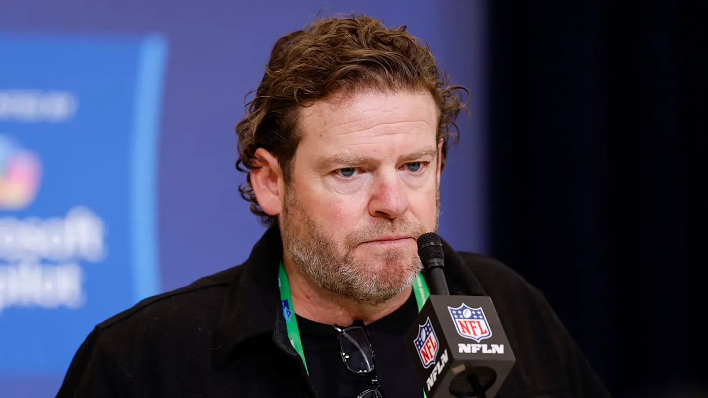 Seattle Seahawks general manager John Schneider speaks to the media during the NFL Scouting Combine at Lucas Oil Stadium in Indianapolis Feb. 24, 2026. (Lauren Leigh Bacho/Getty Images)
