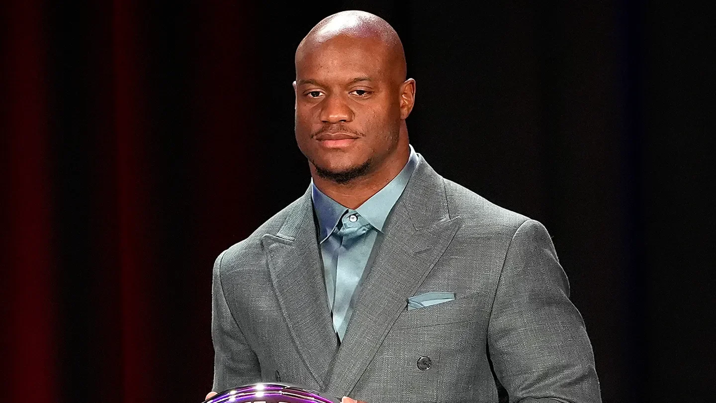 Super Bowl LX MVP and Seattle Seahawks running back Kenneth Walker III addresses the media during a news conference at Moscone Center West in San Francisco Feb. 9, 2026. (Thearon W. Henderson/Getty Images)