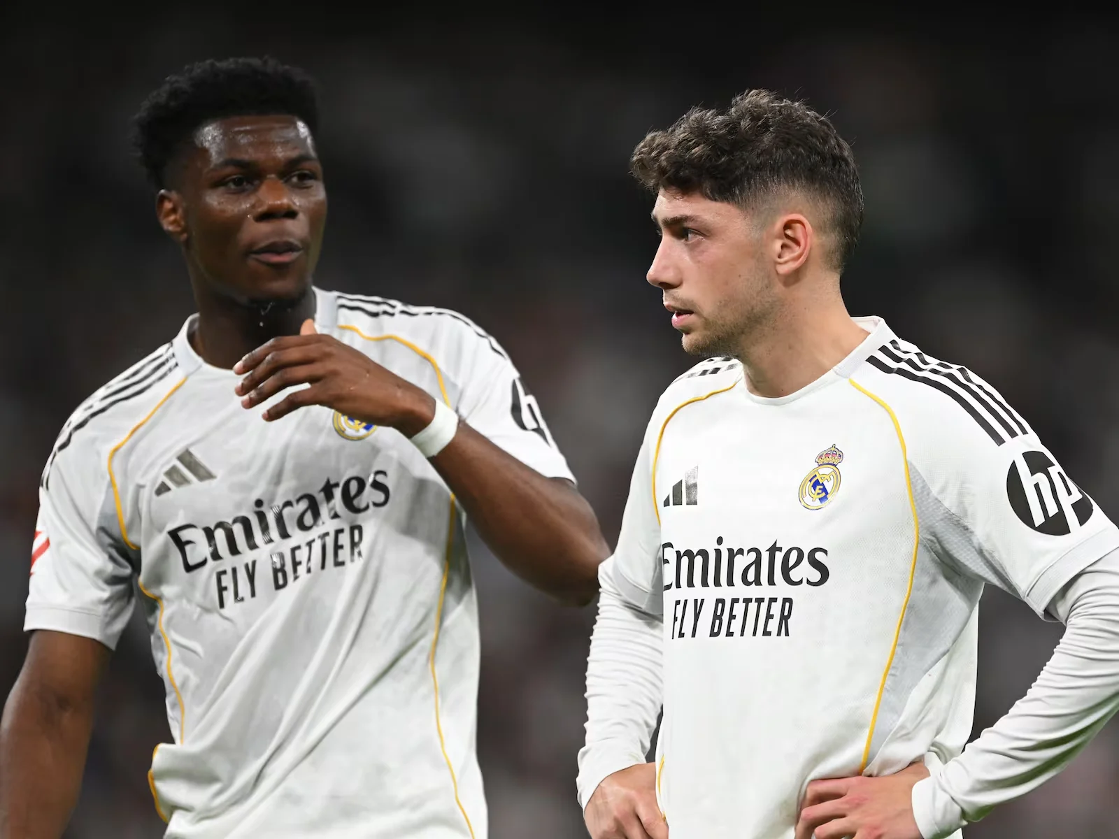 Aurelien Tchouaméni and Federico Valverde of Real Madrid. Photograph: Denis Doyle/Getty