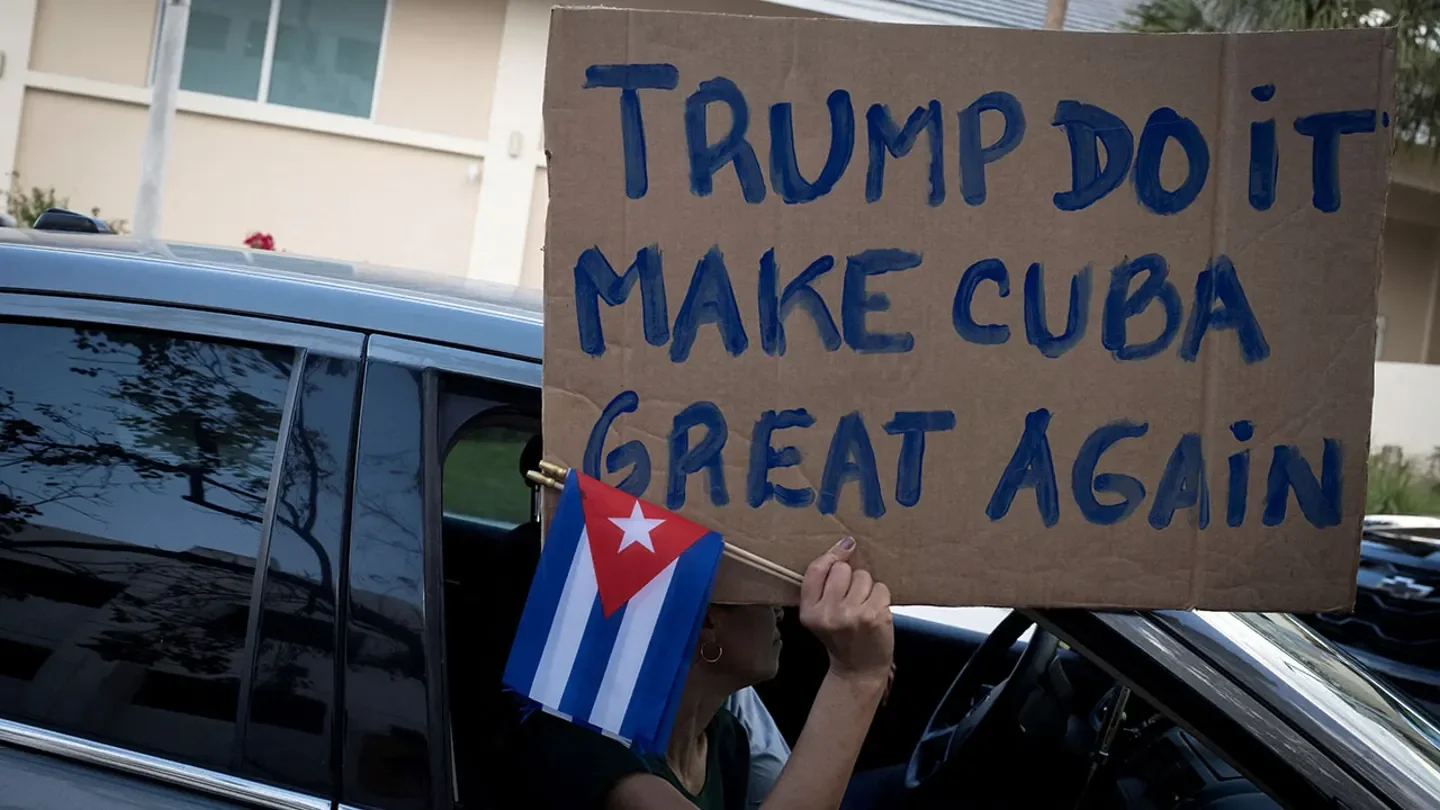 Supporters of President Donald Trump protest against Cuba's government in Miami, Florida, on Feb. 28, 2026. (Marco Bello/Reuters)