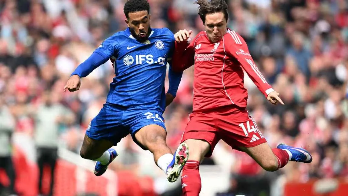 Chelsea and Liverpool shared the points in a 1-1 draw at Anfield in the Premier League on Saturday. Liverpool FC/Liverpool FC via Getty Images
