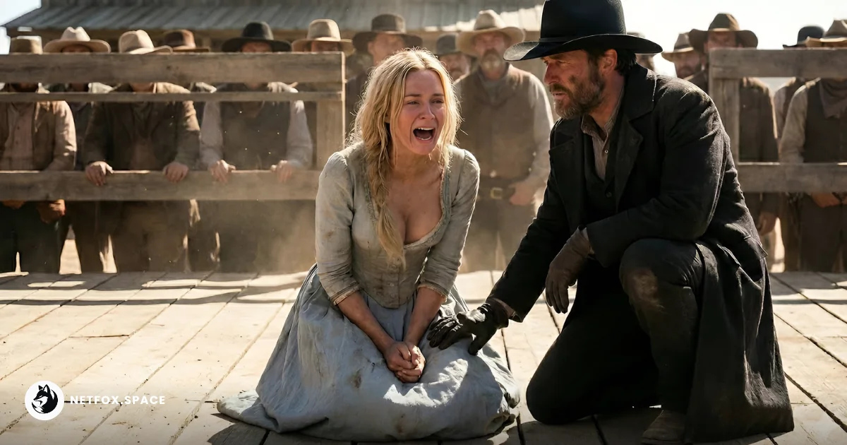 She Was Sold for Three Silver Coins to a Silent Cowboy… But the Moment He Knelt at Her Feet Instead of Touching Her, Everyone in the Barn Realized This Was Never Going to Be a Normal Bride Purchase